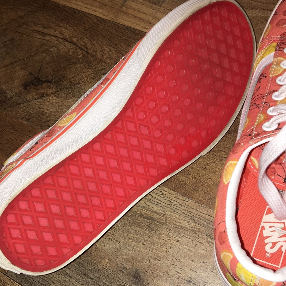 Vans Coral /Orange Fruit Print Sneakers Woman’s Size 6 - Picture 6 of 17
